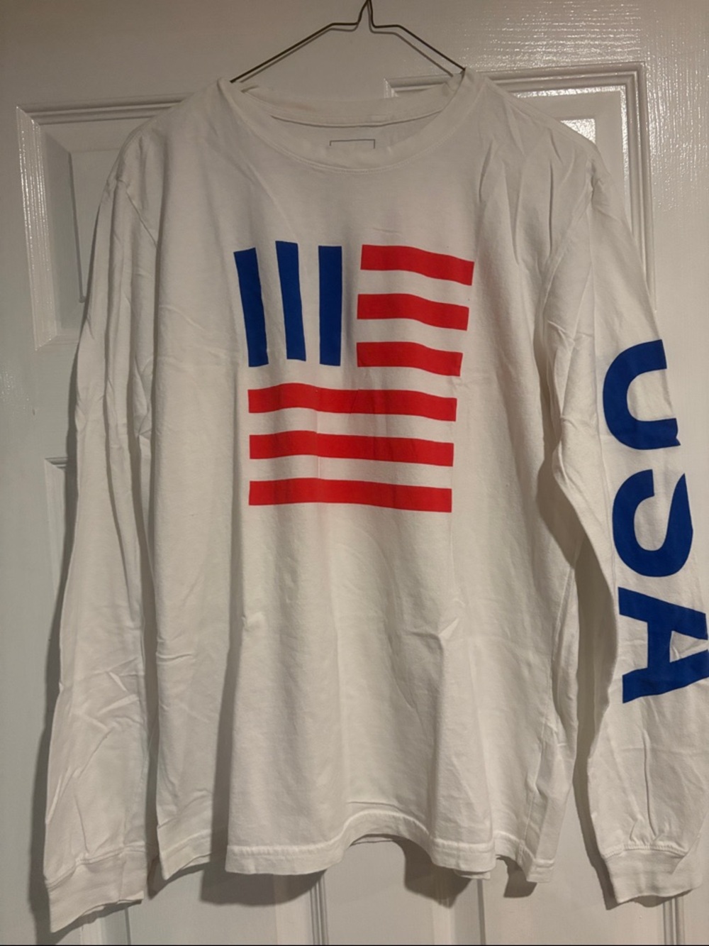 The North Face White Tee with Red & Blue Graphic